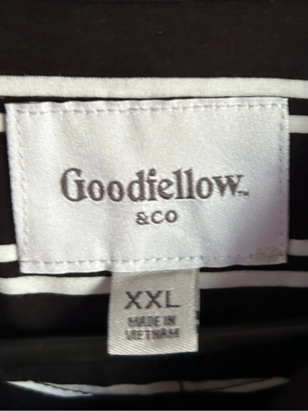 Goodfellow & Co Size XXL Black and White Striped Polo